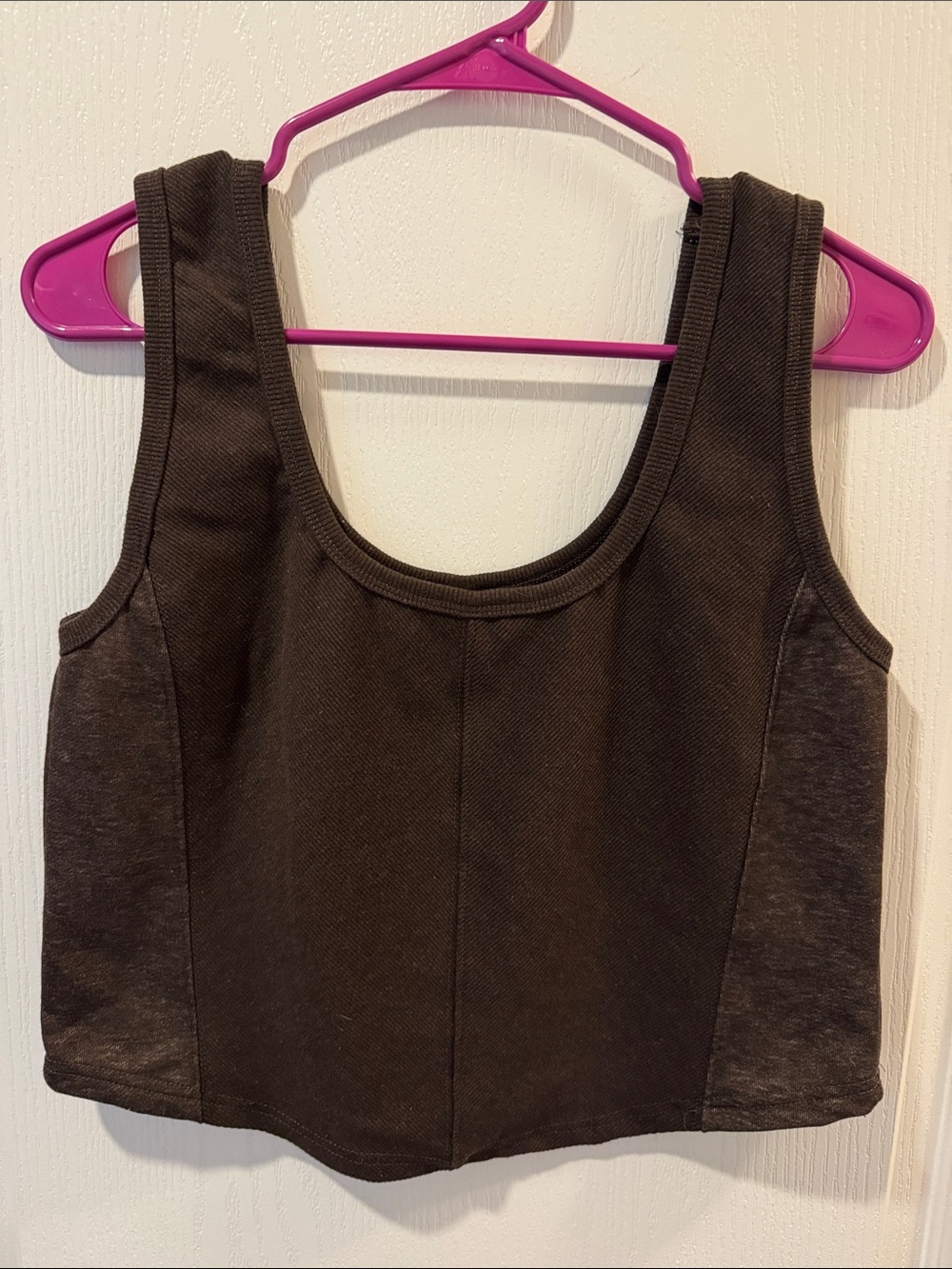 Yogalicious Chocolate Brown Scoop Crop Tank